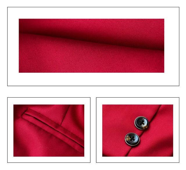 Czarna czerwona slim-fit marynarka i spodnie - Garnitur dla chłopców 3-7 lat - Ślubny kostium dla chłopca - Wianko - 13