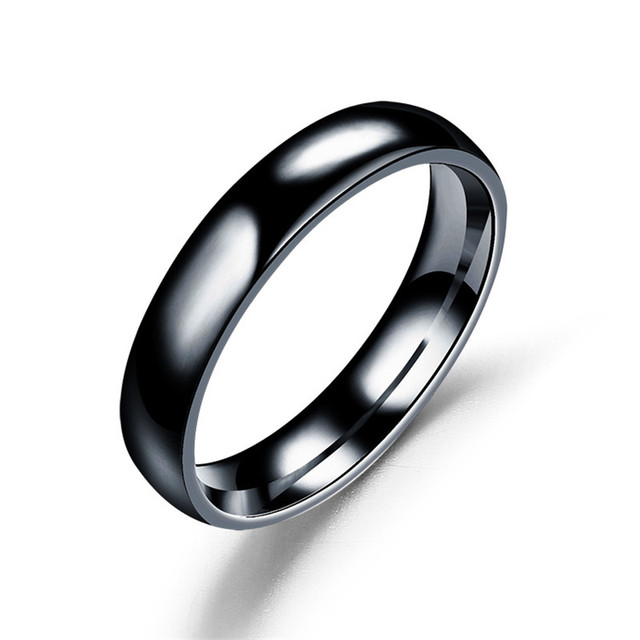 Pierścień zaręczynowy moda: para prostych pierścieni ze stali nierdzewnej w srebrnym kolorze z różową tarką dla kobiet - Wianko - 20