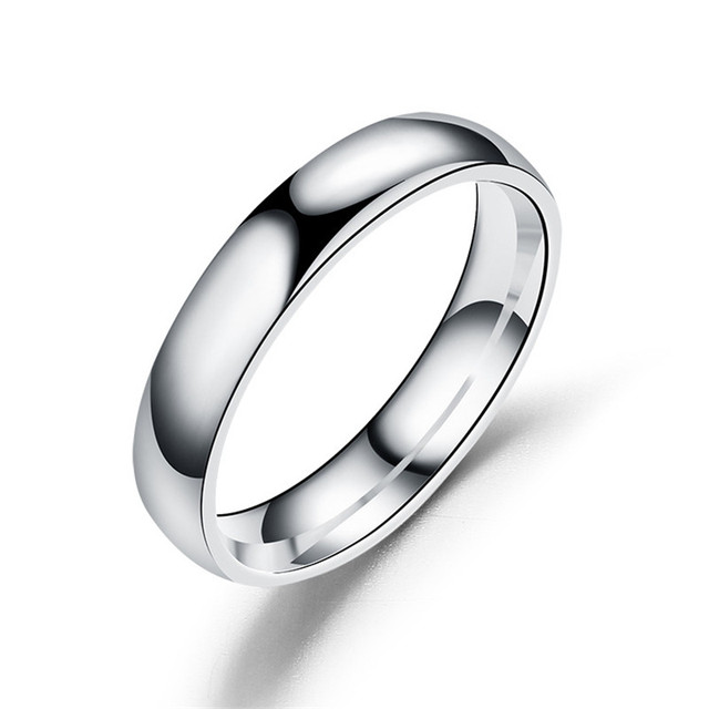 Pierścień zaręczynowy moda: para prostych pierścieni ze stali nierdzewnej w srebrnym kolorze z różową tarką dla kobiet - Wianko - 19