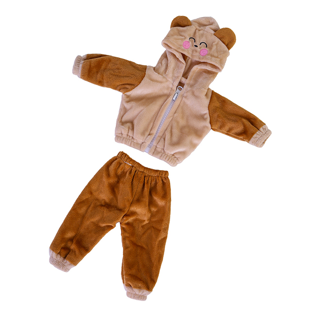 Słodkie zwierzaki ubranka 43cm dla lalki 18 Cal 1/4 Bjd - pluszowy ciepły garnitur dla noworodka - Wianko - 24