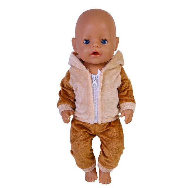 Słodkie zwierzaki ubranka 43cm dla lalki 18 Cal 1/4 Bjd - pluszowy ciepły garnitur dla noworodka - Wianko - 22
