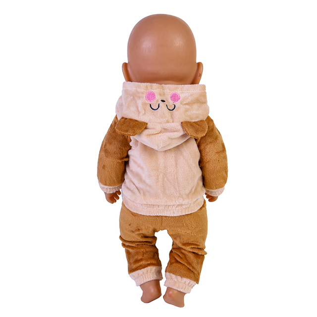 Słodkie zwierzaki ubranka 43cm dla lalki 18 Cal 1/4 Bjd - pluszowy ciepły garnitur dla noworodka - Wianko - 23