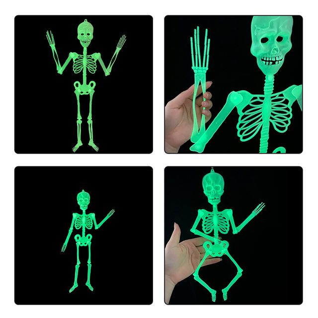 Jedna świetlista czaszka wisząca szkielet gadżet na Halloween - Wianko - 18