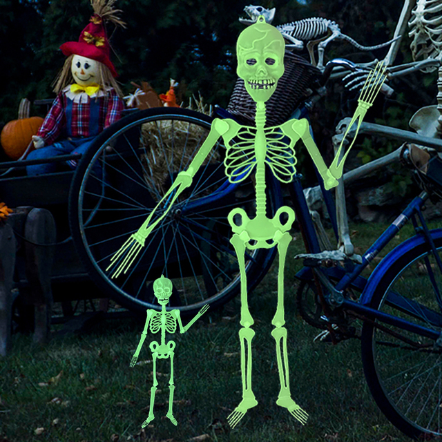 Jedna świetlista czaszka wisząca szkielet gadżet na Halloween - Wianko - 11