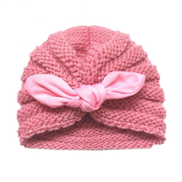 Miękkie czapki dla dzieci - jednolite, z kokardką, elastyczne - jesienno-zimowe, ciepłe, dzianinowe - dla chłopców i dziewcząt - Wianko - 11