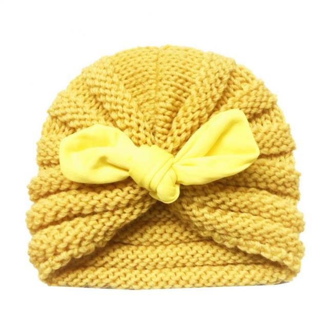 Miękkie czapki dla dzieci - jednolite, z kokardką, elastyczne - jesienno-zimowe, ciepłe, dzianinowe - dla chłopców i dziewcząt - Wianko - 9