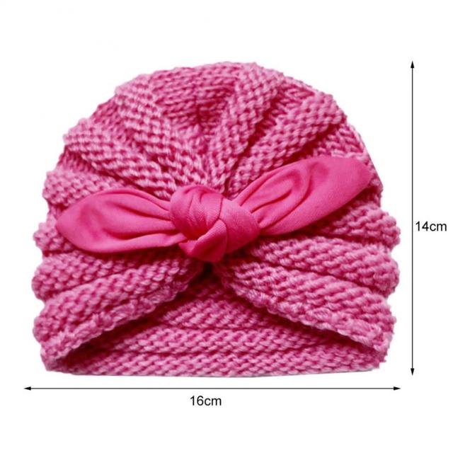 Miękkie czapki dla dzieci - jednolite, z kokardką, elastyczne - jesienno-zimowe, ciepłe, dzianinowe - dla chłopców i dziewcząt - Wianko - 14