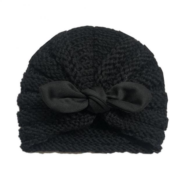Miękkie czapki dla dzieci - jednolite, z kokardką, elastyczne - jesienno-zimowe, ciepłe, dzianinowe - dla chłopców i dziewcząt - Wianko - 6