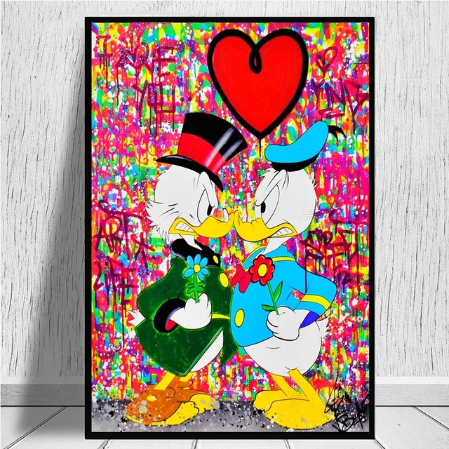 Myszką Mickey i kaczorem Donald - plakaty i druki obrazy na ścianę do salonu dekoracji pokoju dziecięcego Disney Graffiti Anime - Wianko - 6
