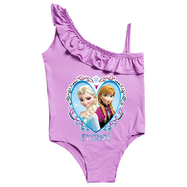 Dziewczęcy jednoczęściowy strój kąpielowy Disney Kids z bohaterkami Mrożonej - Elsa i Śnieżka - Wianko - 10