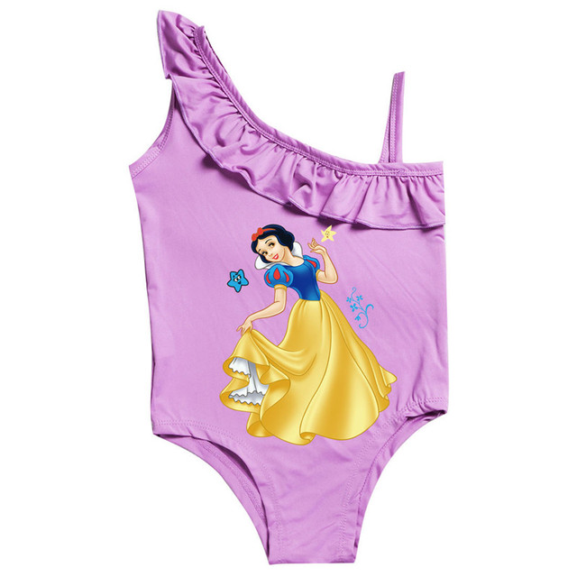Dziewczęcy jednoczęściowy strój kąpielowy Disney Kids z bohaterkami Mrożonej - Elsa i Śnieżka - Wianko - 4
