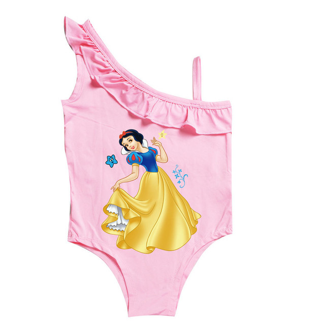 Dziewczęcy jednoczęściowy strój kąpielowy Disney Kids z bohaterkami Mrożonej - Elsa i Śnieżka - Wianko - 6