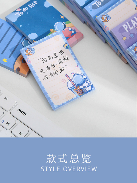 Dekoracje biurowe TULX - kawaii decor, śliczne, samoprzylepne karteczki notatnikowe z zakładkami - Wianko - 4
