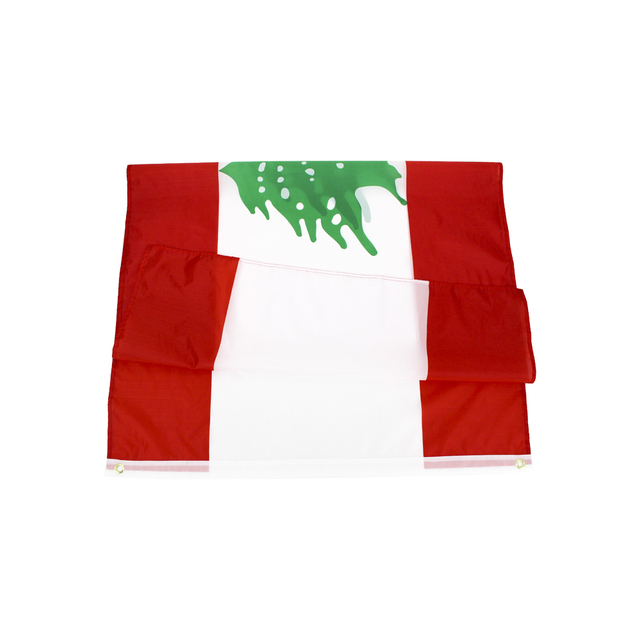 Flaga Libanu Johnin 90x150 cm z motywem zielonego drzewa - Wianko - 1