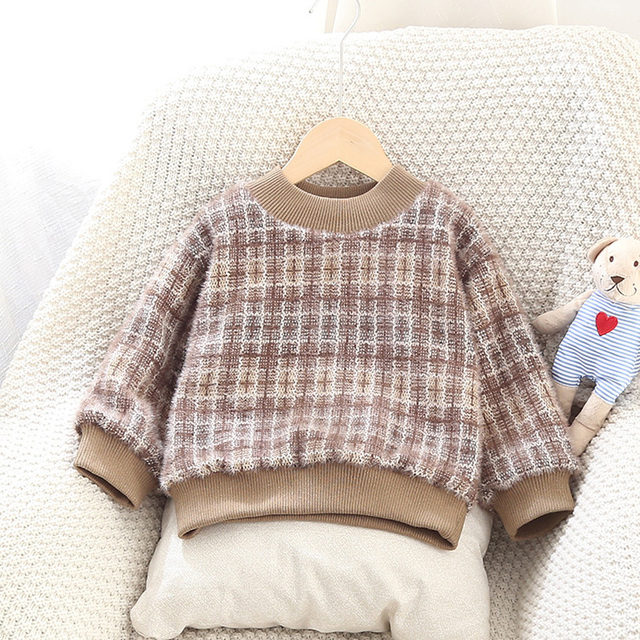 Bluza z kapturem Maluch Boys Baby w kratę, jesień i zima, Casual, rozmiar 0-5Y - Wianko - 18