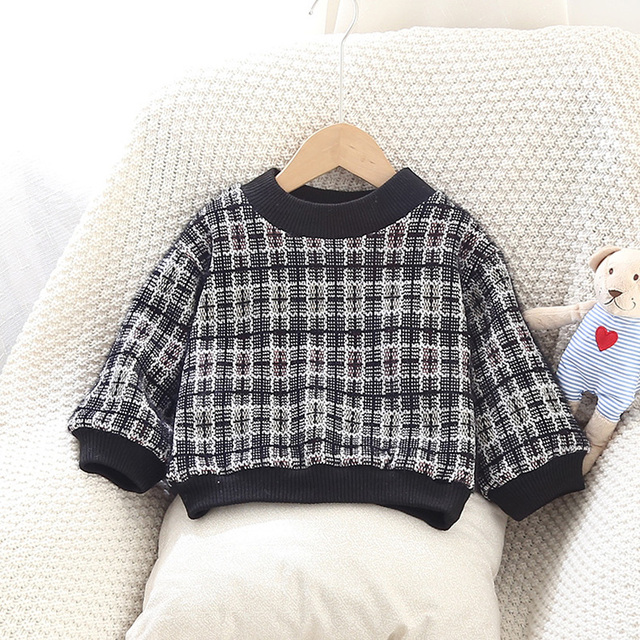 Bluza z kapturem Maluch Boys Baby w kratę, jesień i zima, Casual, rozmiar 0-5Y - Wianko - 17