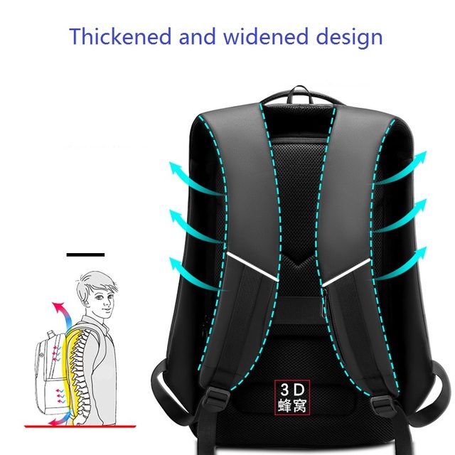 Wodoodporny plecak na laptopa 15 cali czarny dla mężczyzn z zewnętrzną kieszenią podróżna torba 2020 - Wianko - 2