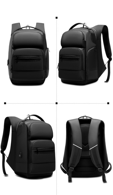 Wodoodporny plecak na laptopa 15 cali czarny dla mężczyzn z zewnętrzną kieszenią podróżna torba 2020 - Wianko - 16