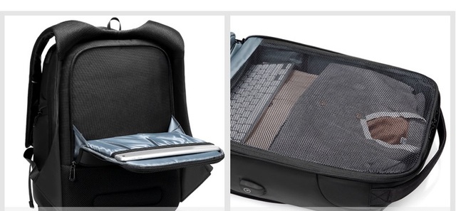 Wodoodporny plecak na laptopa 15 cali czarny dla mężczyzn z zewnętrzną kieszenią podróżna torba 2020 - Wianko - 6