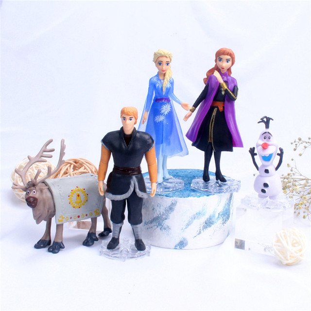 Zestaw 5 sztuk figurki PVC Disney Frozen 2 Elsa Anna Olaf Sven Kristoff - lalki dla dzieci, idealny prezent na Boże Narodzenie (9-14cm) - Wianko - 7