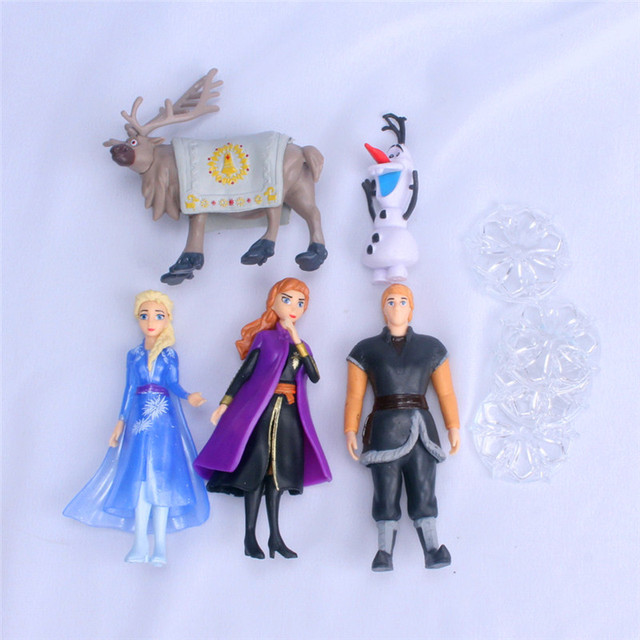 Zestaw 5 sztuk figurki PVC Disney Frozen 2 Elsa Anna Olaf Sven Kristoff - lalki dla dzieci, idealny prezent na Boże Narodzenie (9-14cm) - Wianko - 6