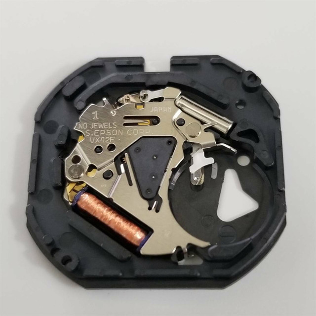 Zegarek kwarcowy Japonia VX42 VX42E - data na 3' / 6', regulacja trzpienia, bez baterii - Wianko - 3