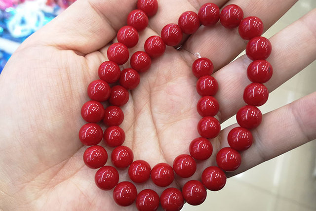 Czerwony kamień koralowy - Koraliki do tworzenia biżuterii DIY, 15 nici, różne rozmiary (4-12 mm) - Wianko - 3