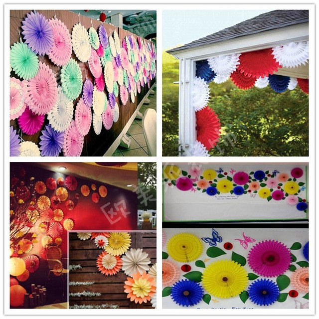 Dekoracja wisząca z bibułki - 10 cali (25 cm), kolorowe wiatraczki na Baby Shower, urodziny, imprezy, śluby i festiwale - Wianko - 1
