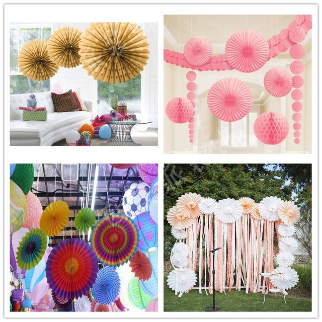 Dekoracja wisząca z bibułki - 10 cali (25 cm), kolorowe wiatraczki na Baby Shower, urodziny, imprezy, śluby i festiwale - Wianko - 4