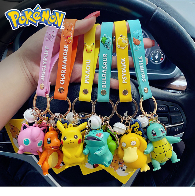 Zestaw 6 pokemona rysunek wisiorki Pikachu Bulbasaur brelok kluczyki samochodowe Jigglypuff ozdoby prezent dla dzieci - Wianko - 44