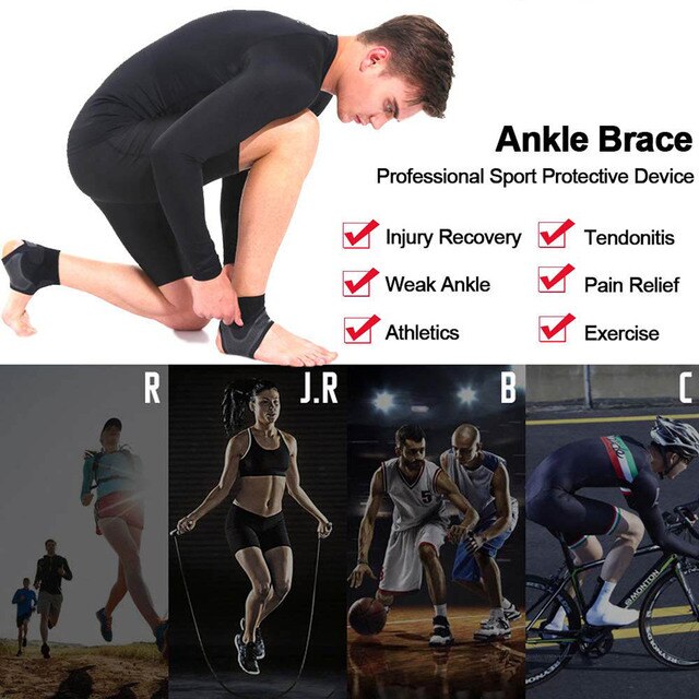 Pasek elastyczny regulowany kompresyjny do wsparcia kostki i ochrony stawów stopy – bieganie, koszykówka, zwichnięcia - Wianko - 2