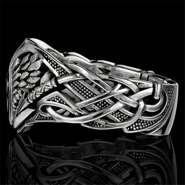 Pierścień gothic hip hop z kolorowymi kryształami srebrno-kolorowych, w kształcie twórczych skrzydeł anioła - Wianko - 4