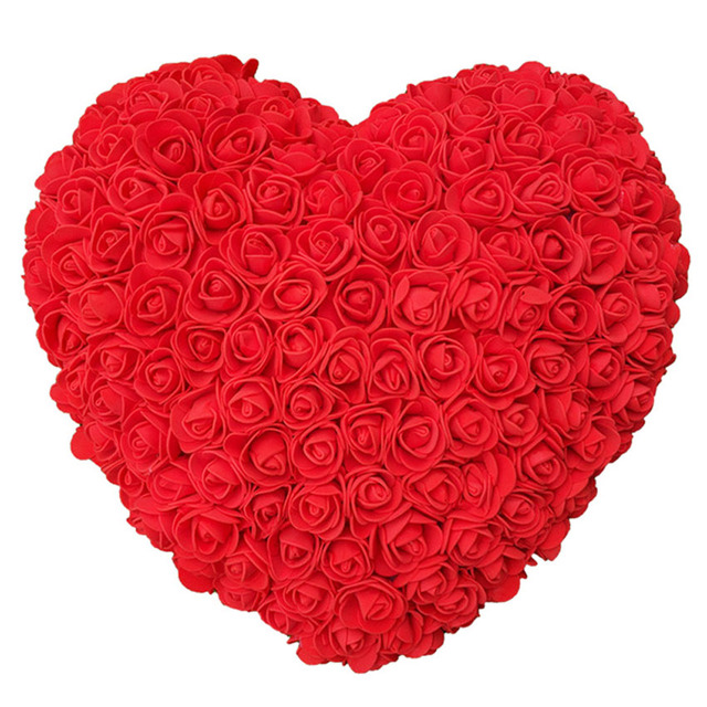 Sztuczna róża w kształcie serca, idealna dekoracja na ślub, walentynki, prezent urodzinowy czy na Boże Narodzenie dla dziewczyny - róży niedźwiedzia - Wianko - 9