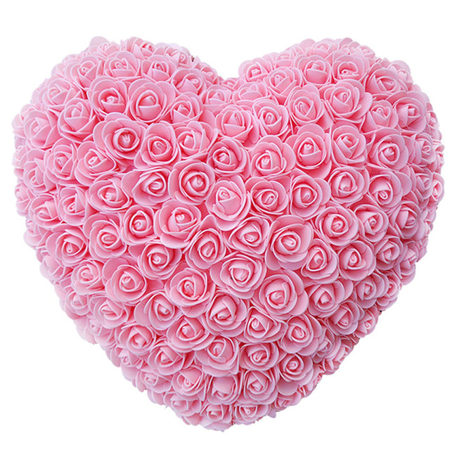 Sztuczna róża w kształcie serca, idealna dekoracja na ślub, walentynki, prezent urodzinowy czy na Boże Narodzenie dla dziewczyny - róży niedźwiedzia - Wianko - 6