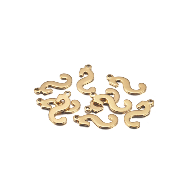 30 wisiorków ze stali nierdzewnej, w kształcie liter A-Z, do własnoręcznego tworzenia biżuterii, złoty kolor - Wianko - 6