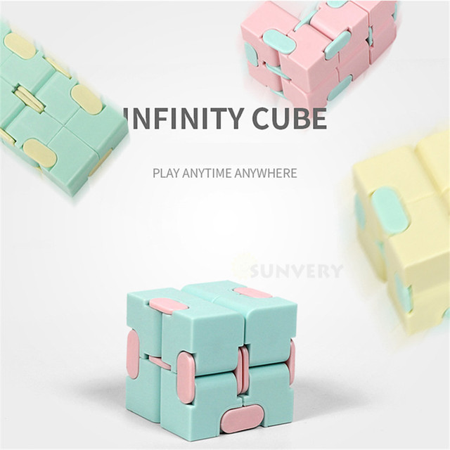 Składane bloki Infinity Cube flamastry Macaron - zabawka antystresowa dla dzieci i dorosłych z autyzmem i ADHD - 2021 - Wianko - 1