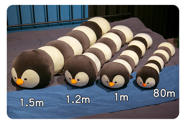 Pluszowy pingwin łoś i żaba poduszka - 80-120cm, długi kształt, Cute Animal, rozmiar do spania - Wianko - 3