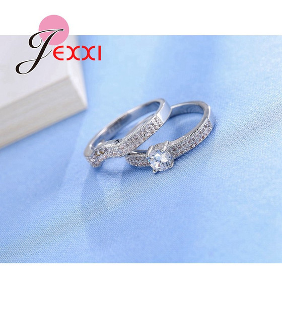 Pierścień dwupalczasty dla kobiet na ślub z kryształowym cyrkonem i próbą srebra 925 w rozmiarach 5-9 - Wianko - 3