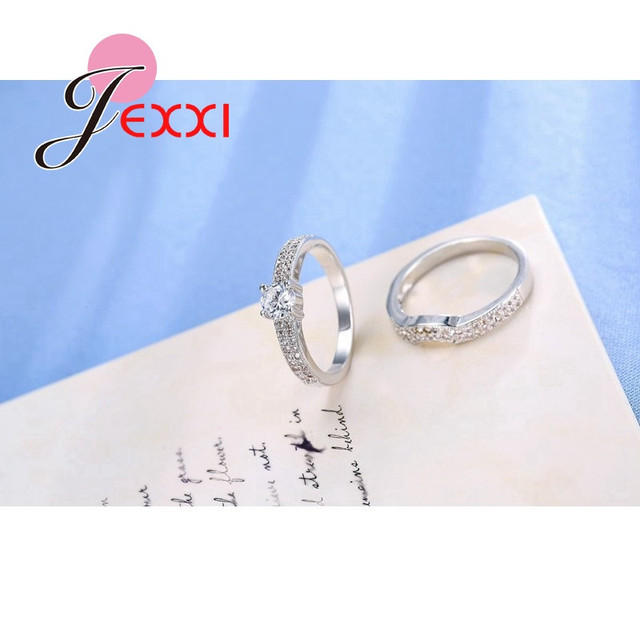 Pierścień dwupalczasty dla kobiet na ślub z kryształowym cyrkonem i próbą srebra 925 w rozmiarach 5-9 - Wianko - 6