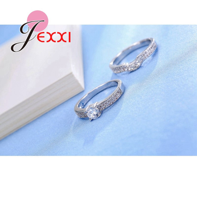 Pierścień dwupalczasty dla kobiet na ślub z kryształowym cyrkonem i próbą srebra 925 w rozmiarach 5-9 - Wianko - 4