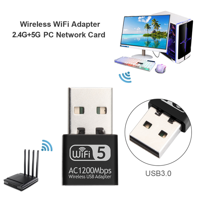 Bezprzewodowy Adapter WiFi USB dwuzakresowy 2.4G/5G WD-4609AC 1200 mb/s - Wianko - 7