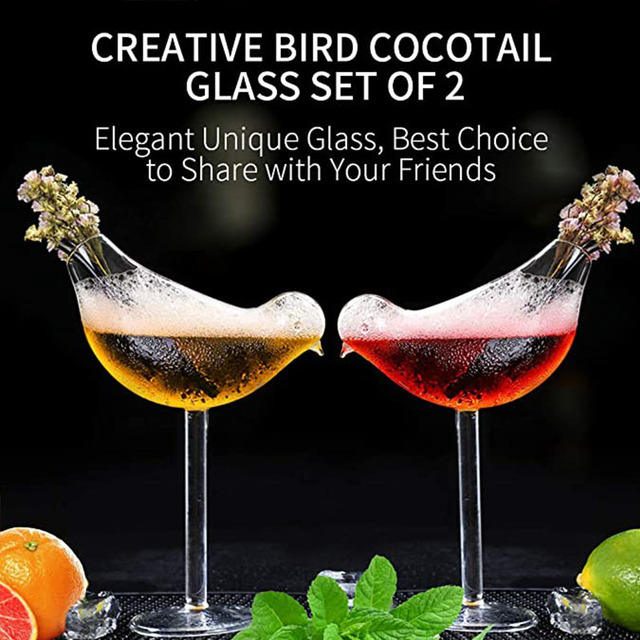 Kreatywny molekularny kieliszek do szampana Clear Bird 150ml - idealny na party, bar, martini i wino - Wianko - 8