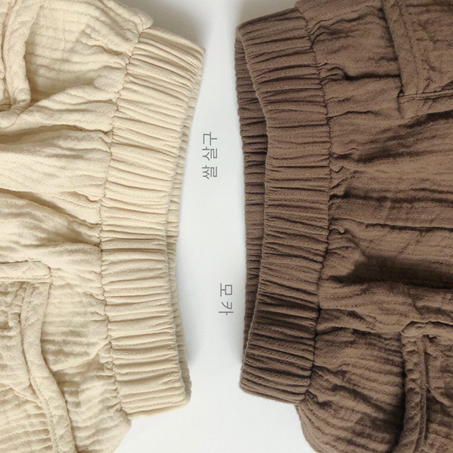 Spodnie dziecięce w nowym stylu: Jesień 2021, niemowlęce, chłopcy, dziewczynki, długie, bawełniane, luźne, rzepy, jednolity kolor - Wianko - 20