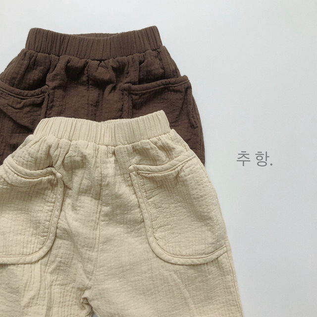 Spodnie dziecięce w nowym stylu: Jesień 2021, niemowlęce, chłopcy, dziewczynki, długie, bawełniane, luźne, rzepy, jednolity kolor - Wianko - 17