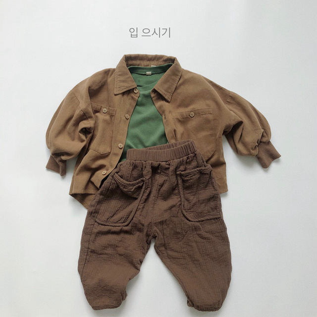 Spodnie dziecięce w nowym stylu: Jesień 2021, niemowlęce, chłopcy, dziewczynki, długie, bawełniane, luźne, rzepy, jednolity kolor - Wianko - 10