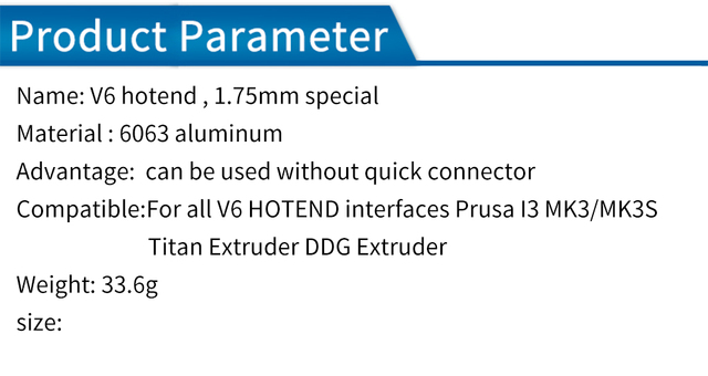 E3D V6 Hotend + Bimetal heatbreak do drukarki 3D - 1.75MM - Wianko - 3