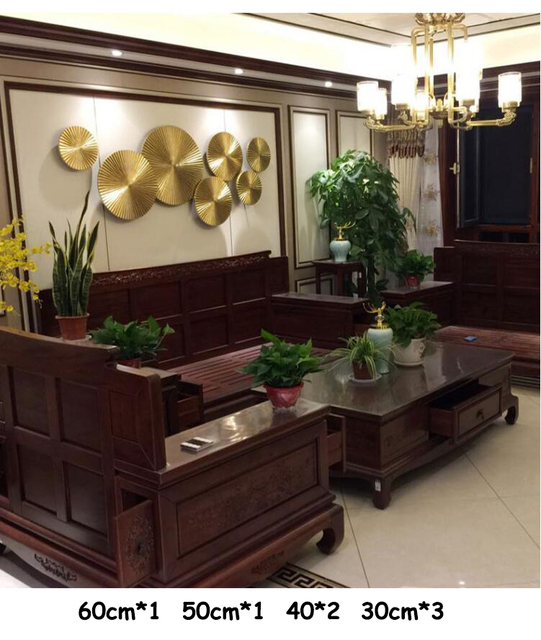 Dekoracyjne drewniane malowidło ścienne 3D - luksusowa restauracja, złota ręcznie wykonana ozdoba do wnętrza domu i gadżet na sofę - Wianko - 7