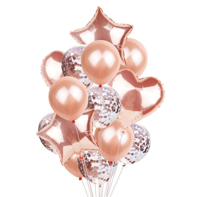 14 sztuk DIY konfetti z balonów foliowych w różowym kolorze na urodzinowe przyjęcie i ślubne dekoracje - Wianko - 10