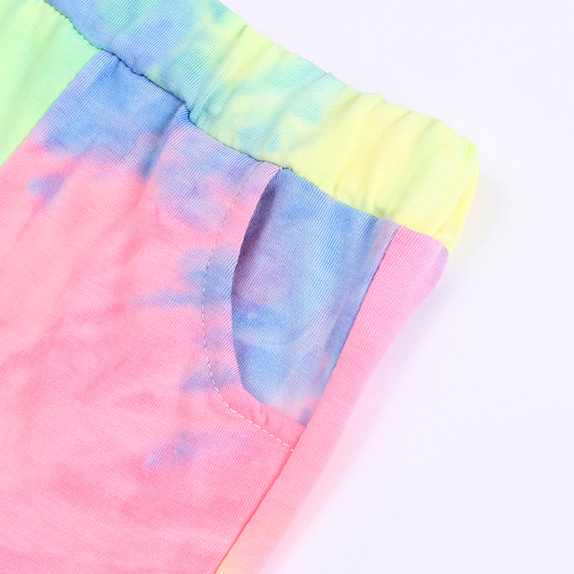 Zestaw ubrań dla chłopców: piżama z kapturem + spodenki w stylu Tie Dye z bawełny - Wianko - 13