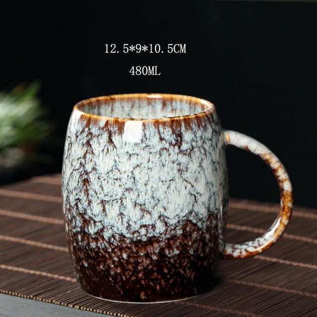 Kubek ceramiczny 480ml z uszkiem do kawy i herbaty - porcelanowa filiżanka Drinkware - Wianko - 8